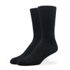 SILVER SOLID RIBBED SOCKS | BLACK