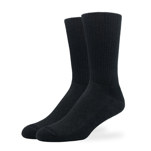 SILVER SOLID RIBBED SOCKS | BLACK