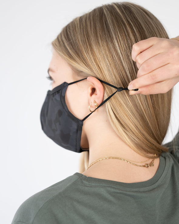 Structured Silver Mask 3 Layer - Black Camo