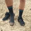 SILVER WOOL HIKING SOCKS | GREY ORANGE