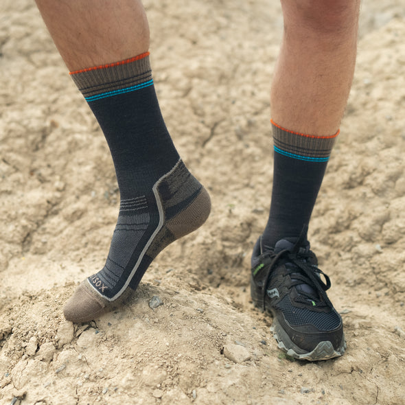 SILVER WOOL HIKING SOCKS | GREY ORANGE