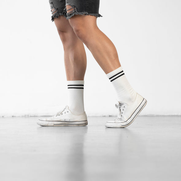 SILVER RETRO SOCKS | OFF WHITE