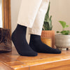 SILVER SOLID RIBBED SOCKS | BLACK