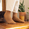 SILVER SOLID RIBBED SOCKS | MUSTARD