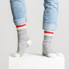 SILVER BOOT SOCKS | GREY RED