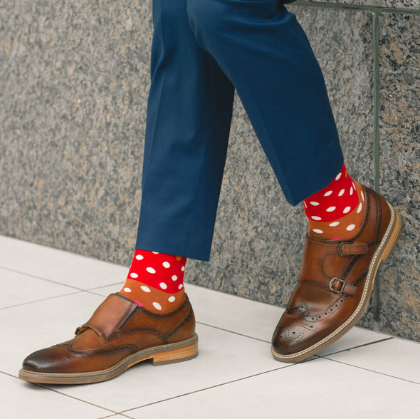 SILVER CREW SOCKS | DOTTED STRIPE