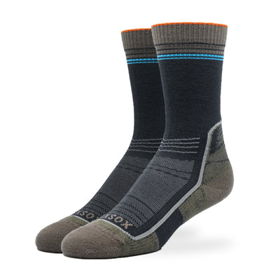 SILVER WOOL HIKING SOCKS | GREY ORANGE