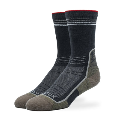 SILVER WOOL HIKING SOCKS | GREY RED