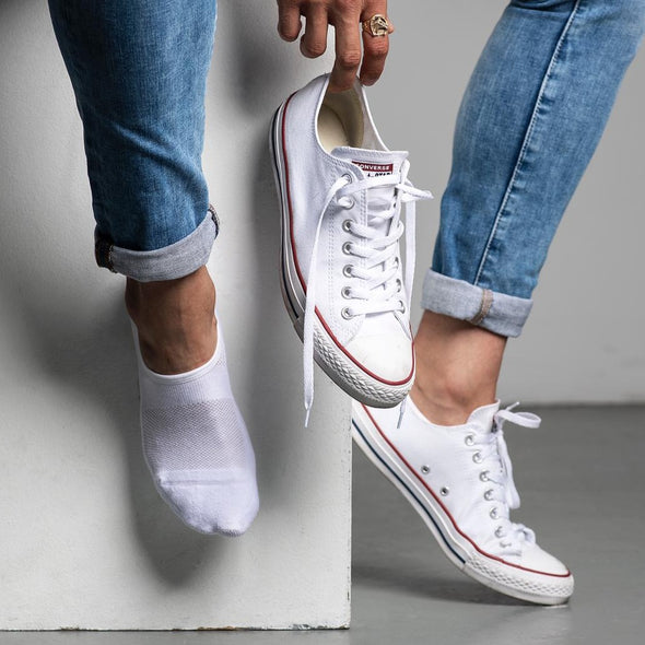 SILVER NO SHOW SOCKS | WHITE