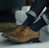 SILVER CREW SOCKS | DOTTED BLUE