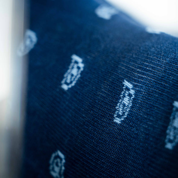 SILVER CREW SOCKS | PAISLEY BLUE