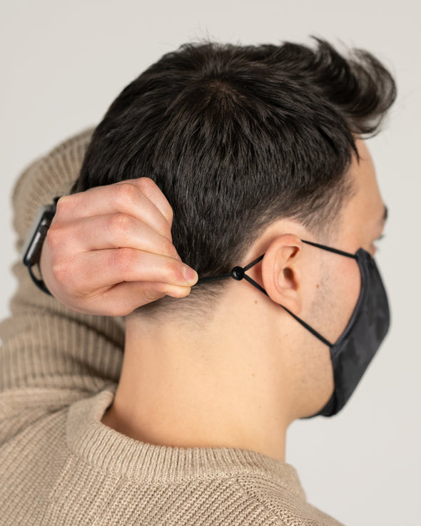 Structured Silver Mask 3 Layer - Black Camo