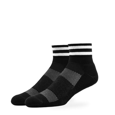 SILVER RETRO-QUARTER SOCKS | BLACK