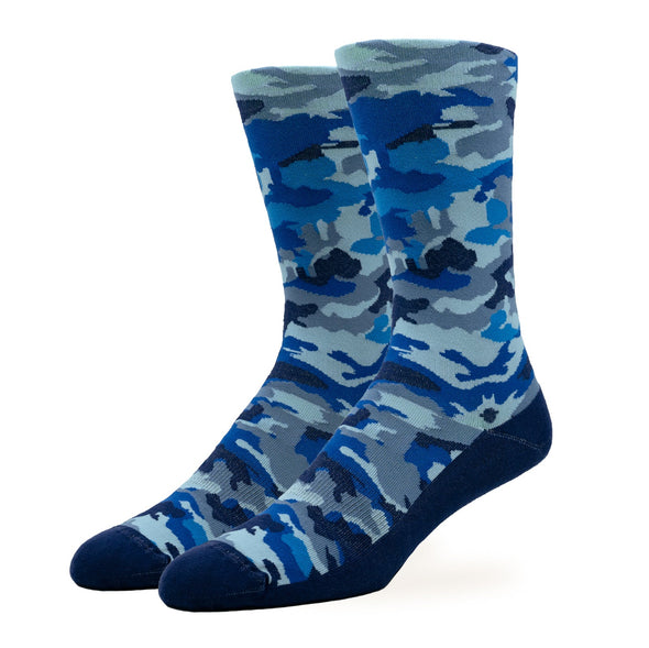 SILVER CREW SOCKS | BLUE CAMO