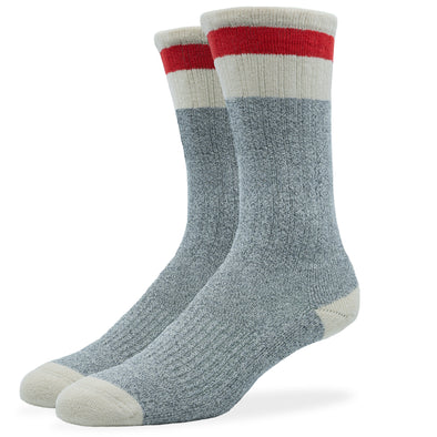 SILVER BOOT SOCKS | GREY RED