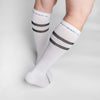 SILVER COMPRESSION KNEE-HIGH SOCKS | WHITE