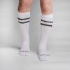 SILVER COMPRESSION KNEE-HIGH SOCKS | WHITE